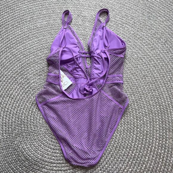 BECCA Knit Plunge One Piece Sz L - Picture 2 of 5